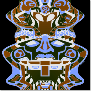 olmec alien head ecopop Posters and Art